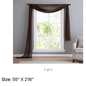 Chocolate colored window scarf